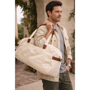 AWAY White Canvas Travel Tote Bag Adult Size Large